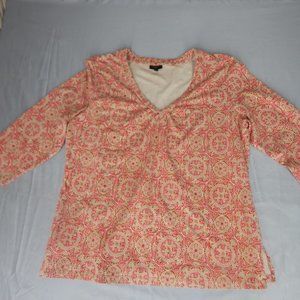 Talbots Vneck Women's 3/4 Sleeve Top Size 1 X